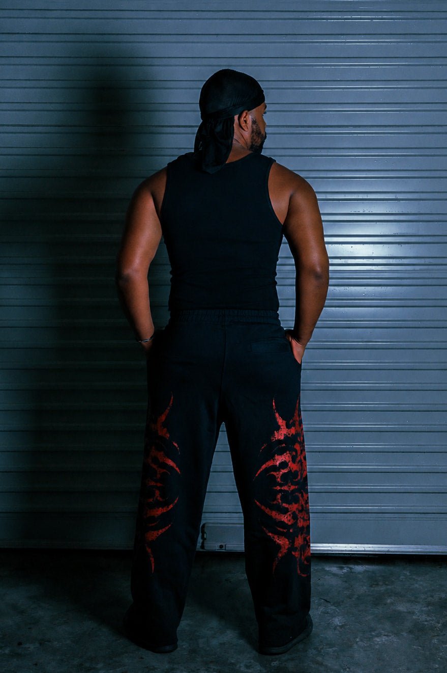 STELLAR BLACK/RED SWEATPANTS - CELESTE SPORTSSS