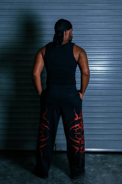 STELLAR BLACK/RED SWEATPANTS - CELESTE SPORTSSS