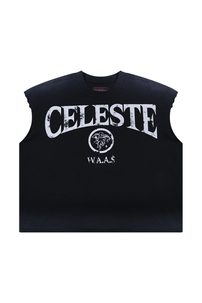 STELLAR BLACK/WHITE CROPPED TANK - CELESTE SPORTSSS