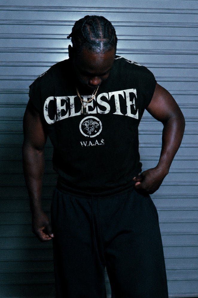 STELLAR BLACK/WHITE CROPPED TANK - CELESTE SPORTSSS
